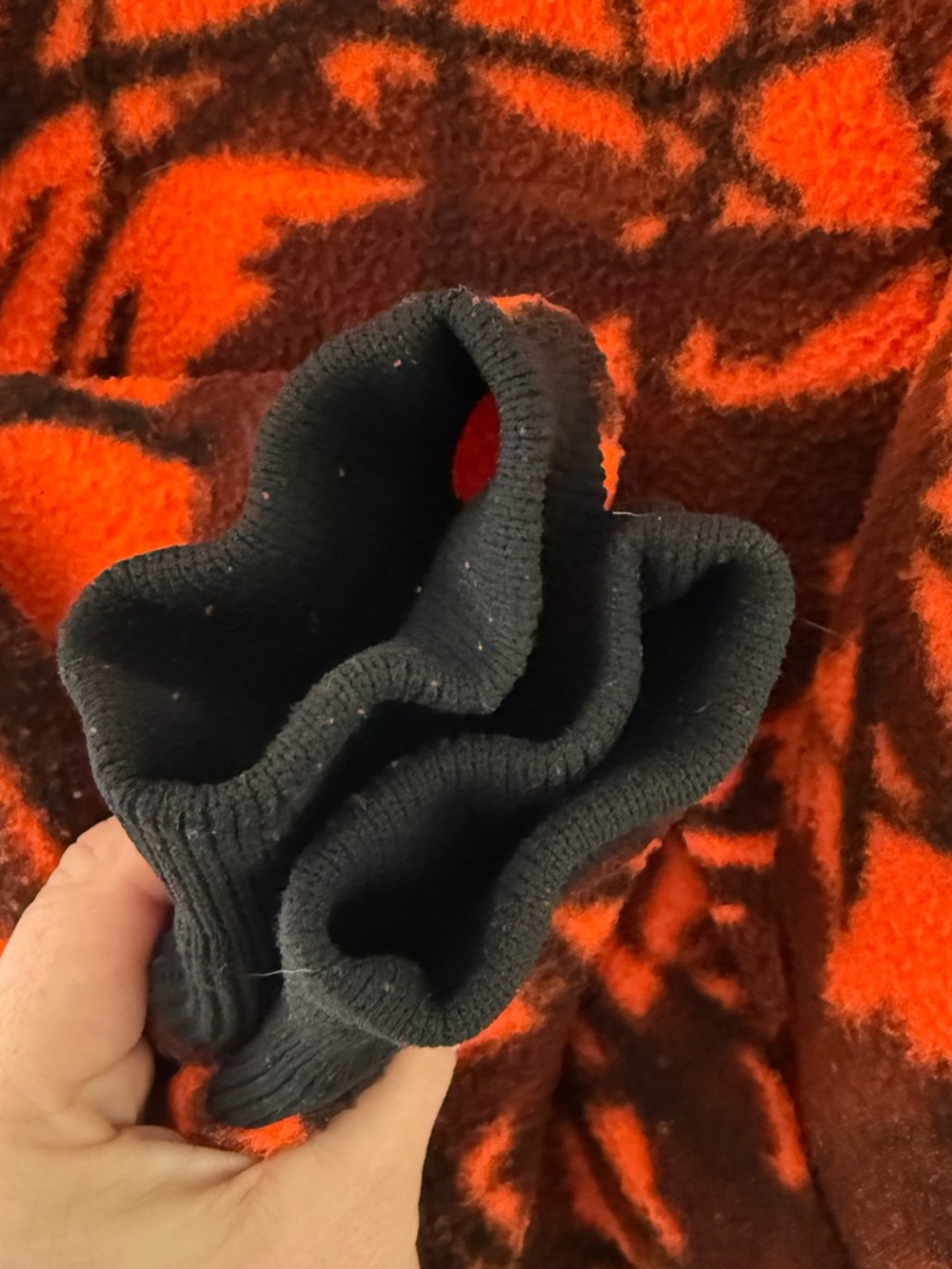 VINTAGE Cabela’s Blaze Orange Camo Fleece Bomber Jacket - Picture 5 of 6